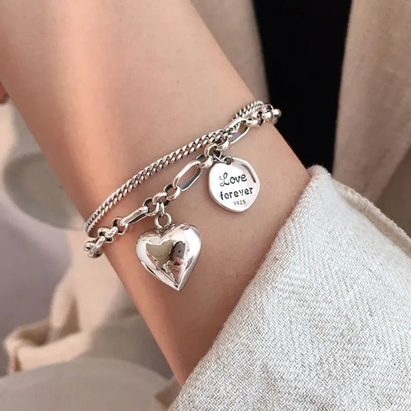 Bransoletka „Love forever” ze srebra 925 + 2 darmowe zawieszki