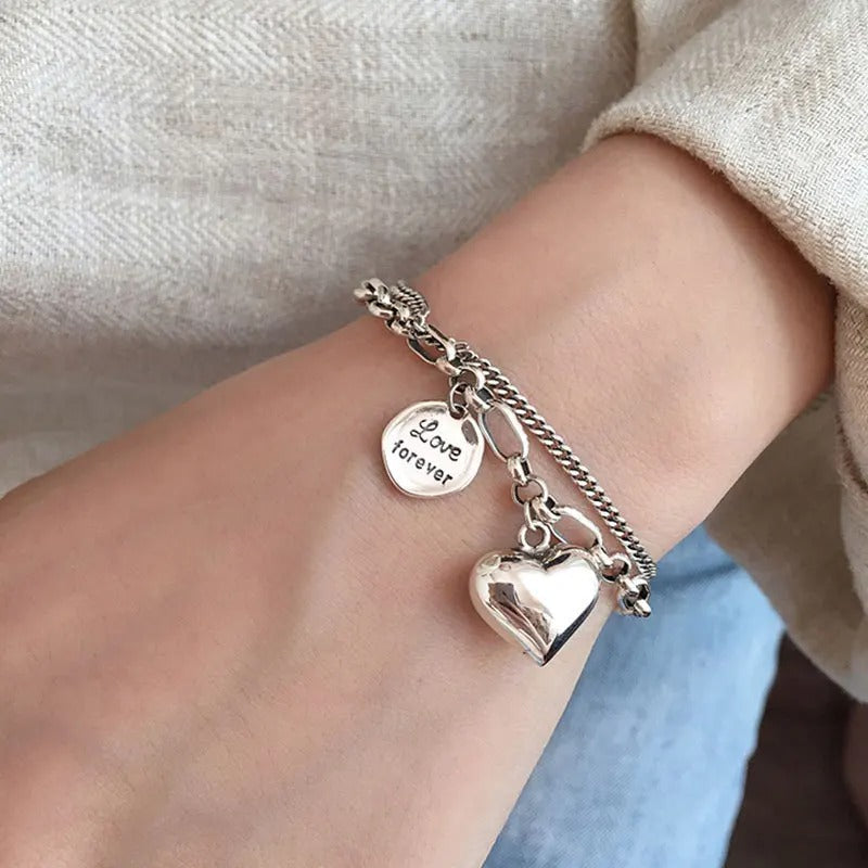 Bransoletka „Love forever” ze srebra 925 + 2 darmowe zawieszki
