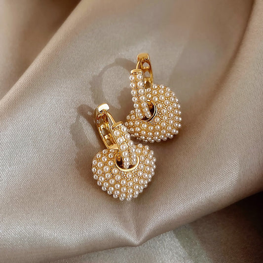 Złote kolczyki Pearl of Love
